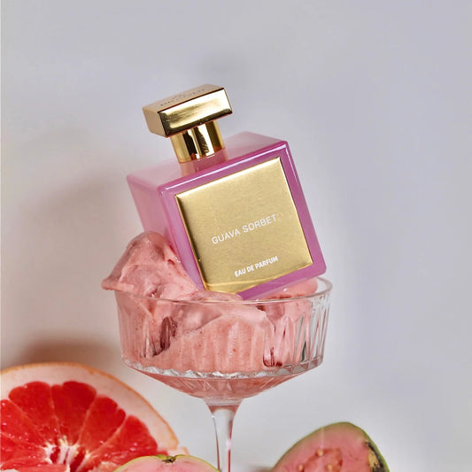 An homage to the joy of summer, designed for the sophisticated yet playful at heart.

Guava Sorbet opens with the lush, vibrant notes of mandarins, fresh guava and juicy tart passionfruit. As the fragrance dries down, notes of sugar crystals, fruity osmanthus and white jasmine mix with the ever present note of tropical, juicy guava. The fragrance is a refreshing, almost effervescent blend that tells a story of leisurely days spent under the sun.

Perfect for those who want their fragrances to be both refine